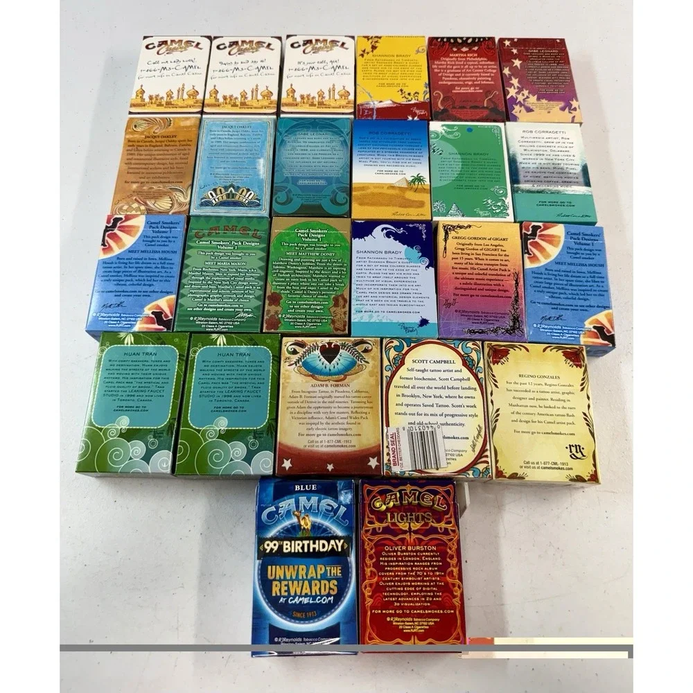 Vintage Camel Cigarette Packs Empty Lot Of 25 Artist Series Art Box EXCELLENT!